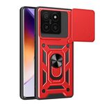 Per Xiaomi 14T 5G Custodia per fotocamera scorrevole TPU Hybrid PC Phone Case (Rosso)