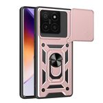 Per Xiaomi 14T 5G Custodia per fotocamera scorrevole TPU Hybrid PC Phone Case (oro rosa)