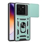 Per Xiaomi 14T Pro 5G Custodia per fotocamera scorrevole TPU Hybrid PC Phone Case (verde menta)