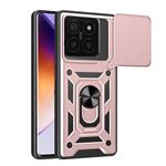 Per Xiaomi 14T Pro 5G Custodia per fotocamera scorrevole TPU Hybrid PC Phone Case (oro rosa)