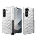 Per Samsung Galaxy Z Fold6 Custodia per telefono con cerniera a cubo integrata con supporto a molla (argento)