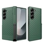 Per Samsung Galaxy Z Fold6 Custodia per telefono con cerniera a cubo integrata con supporto a molla (verde)