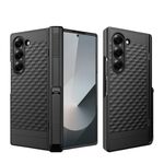 Per Samsung Galaxy Z Fold6 Custodia per telefono con cerniera a cubo integrata con supporto a molla (nero)