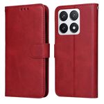Per Xiaomi 14T Pro Custodia per telefono in pelle con texture di vitello classica (rosso)