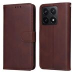 Per Xiaomi 14T Custodia per telefono in pelle con texture di vitello classica (marrone)