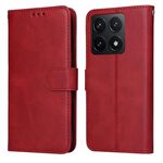 Per Xiaomi 14T Custodia per telefono in pelle con texture di vitello classica (rosso)