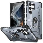 Per Samsung Galaxy S24 Ultra 5G Custodia per telefono con supporto ad anello (grigio)