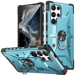 Per Samsung Galaxy S24 Ultra 5G Custodia per telefono con supporto ad anello (azzurro chiaro)