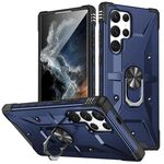 Per Samsung Galaxy S24 Ultra 5G Custodia per telefono con supporto ad anello (blu)