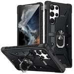 Per Samsung Galaxy S24 Ultra 5G Custodia per telefono con supporto ad anello (nero)