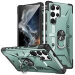 Per Samsung Galaxy S24 Ultra 5G Custodia per telefono con supporto ad anello (verde notte)