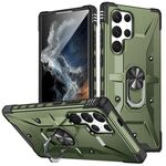 Per Samsung Galaxy S24 Ultra 5G Custodia per telefono con supporto ad anello (verde militare)