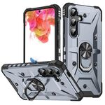 Per Samsung Galaxy S24+ 5G Custodia per telefono con supporto ad anello (grigio)