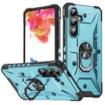 Per Samsung Galaxy S24+ 5G Custodia per telefono con supporto ad anello (azzurro chiaro)