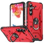 Per Samsung Galaxy S24+ 5G Custodia per telefono con supporto ad anello (rosso)