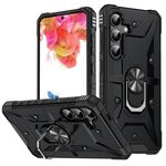 Per Samsung Galaxy S24+ 5G Custodia per telefono con supporto ad anello (nero)