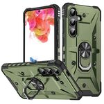 Per Samsung Galaxy S24+ 5G Custodia per telefono con supporto ad anello (verde militare)