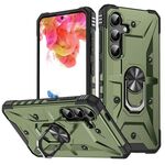 Per Samsung Galaxy S24 5G Custodia per telefono con supporto ad anello (verde militare)