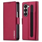 Per Samsung Galaxy Z Fold6 LC.IMEEKE L1 Series Custodia per telefono in PU con trama fine e smerigliata con slot per penna, penna non inclusa (rosso)