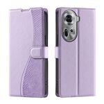 Per OPPO Reno11 Global Voltage Custodia per telefono in pelle ultrasottile a pois (viola)