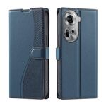 Per OPPO Reno11 Global Voltage Custodia per telefono in pelle ultrasottile a pois (blu)