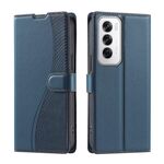 Per OPPO Reno12 5G Global Voltage Custodia per telefono in pelle ultrasottile a pois (blu)