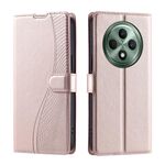 Per OPPO Reno12 F 5G Global Voltage Custodia per telefono in pelle ultrasottile a pois (oro rosa)