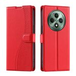 Per OPPO Reno12 F 5G Global Voltage Custodia per telefono in pelle ultrasottile a pois (rossa)