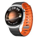Cinturino universale magnetico in silicone per orologio da 22 mm (nero arancione)
