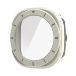 Per Samsung Galaxy Watch Ultra 47mm Pellicola in vetro temperato Custodia protettiva per PC integrata (bianco avorio)