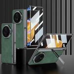 Custodia per telefono in pelle antiurto con cerniera magnetica integrata For Honor Magic V3 GKK (verde opaco)