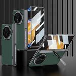 Custodia per telefono in pelle antiurto con cerniera magnetica integrata For Honor Magic V3 GKK (verde)