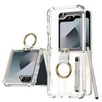 Per Samsung Galaxy Z Flip6 GKK Airbag Custodia protettiva per telefono con anello e penna (trasparente)