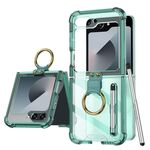 Per Samsung Galaxy Z Flip6 GKK Airbag Custodia protettiva per telefono con anello e penna (verde)