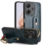 Per Redmi 13 4G / Note 13R Custodia per telefono con cinturino in pelle (blu)