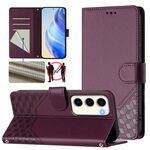 Per Samsung Galaxy S23 5G Custodia per telefono in pelle con stampa a nido d'ape RFID (viola)