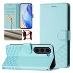 Per Samsung Galaxy S23 FE 5G Custodia per telefono in pelle con stampa a nido d'ape RFID (verde menta)