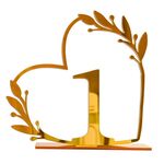 Decorazione per la casa in acrilico, numero di tavolo da pranzo digitale per matrimonio, targa per sedia, specchio fai da te, numero: 1