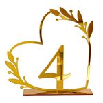 Decorazione per la casa in acrilico, numero di tavolo da pranzo digitale per matrimonio, targa per sedia, specchio fai da te, numero: 4