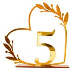 Decorazione per la casa in acrilico, numero di tavolo da pranzo digitale per matrimonio, targa per sedia, specchio fai da te, numero: 5
