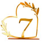 Decorazione per la casa in acrilico, numero di tavolo da pranzo digitale per matrimonio, targa per sedia, specchio fai da te, numero: 7