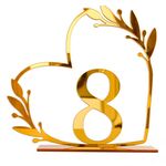 Decorazione per la casa in acrilico, numero di tavolo da pranzo digitale per matrimonio, targa per sedia, specchio fai da te, numero: 8