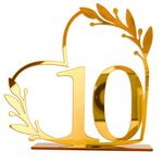 Decorazione per la casa in acrilico, numero di tavolo da pranzo digitale per matrimonio, targa per sedia, specchio fai da te, numero: 10