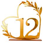 Decorazione per la casa in acrilico, numero di tavolo da pranzo digitale per matrimonio, targa per sedia, specchio fai da te, numero: 12