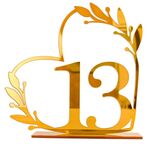 Decorazione per la casa in acrilico, numero di tavolo da pranzo digitale per matrimonio, targa per sedia, specchio fai da te, numero: 13