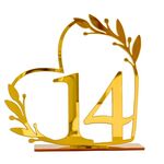 Decorazione per la casa in acrilico, numero di tavolo da pranzo digitale per matrimonio, targa per sedia, specchio fai da te, numero: 14