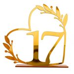Decorazione per la casa in acrilico, numero di tavolo da pranzo digitale per matrimonio, targa per sedia, specchio fai da te, numero: 17