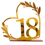 Decorazione per la casa in acrilico, numero di tavolo da pranzo digitale per matrimonio, targa per sedia, specchio fai da te, numero: 18