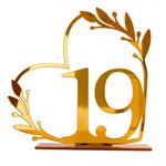 Decorazione per la casa in acrilico, numero di tavolo da pranzo digitale per matrimonio, targa per sedia, specchio fai da te, numero: 19