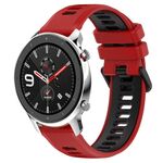 Per Amazfit GTR 4 Pro 22MM Cinturino sportivo in silicone bicolore (rosso + nero)